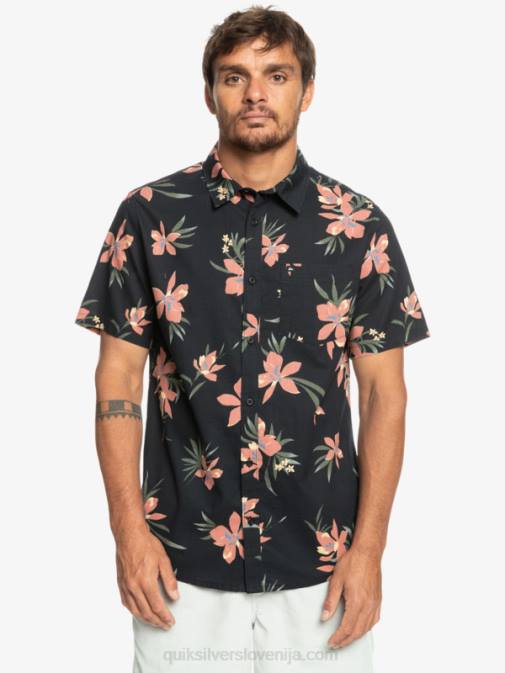 Quiksilver PJ4H1087 moški črno praznično praznična majica s kratkimi rokavi