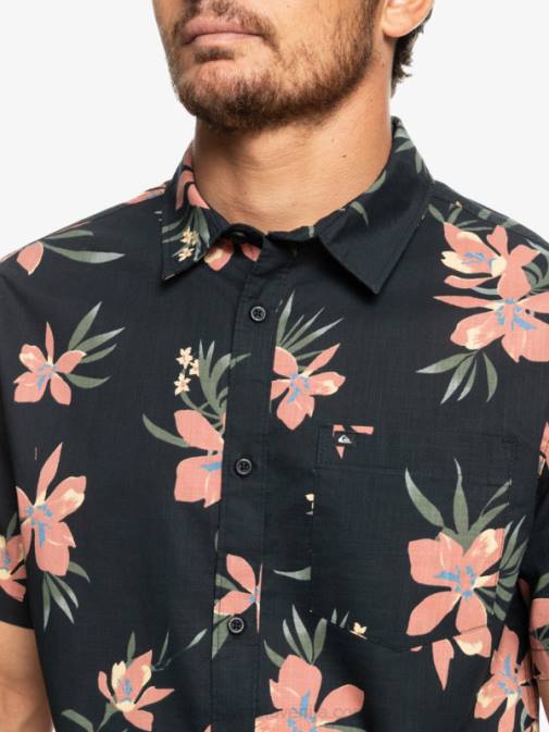 Quiksilver PJ4H1087 moški črno praznično praznična majica s kratkimi rokavi