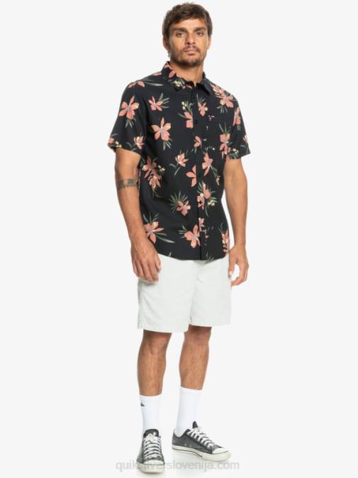 Quiksilver PJ4H1087 moški črno praznično praznična majica s kratkimi rokavi