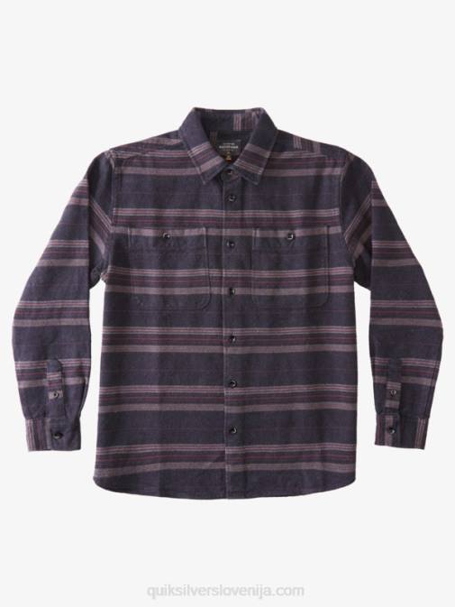 Quiksilver PJ4H1121 moški črn vodoravni greben Waterman srajca z dolgimi rokavi iz vodoravnega grebena