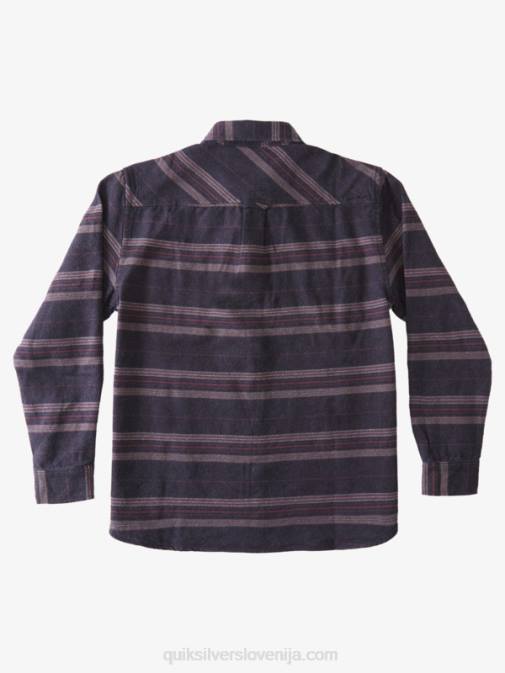 Quiksilver PJ4H1121 moški črn vodoravni greben Waterman srajca z dolgimi rokavi iz vodoravnega grebena