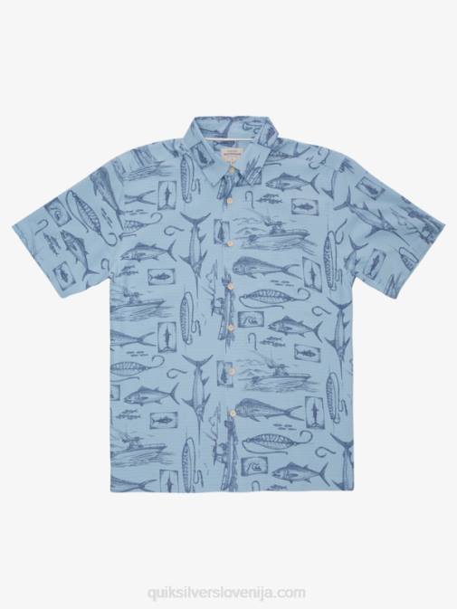 Quiksilver PJ4H1218 moški temno modra slack line waterman srajca s kratkimi rokavi