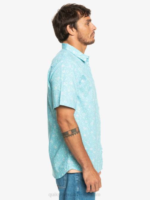 Quiksilver PJ4H1230 moški nebesno modra mehka dlaka mehka majica s kratkimi rokavi