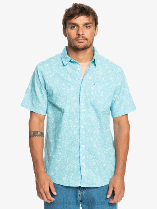 Quiksilver PJ4H1230 moški nebesno modra mehka dlaka mehka majica s kratkimi rokavi