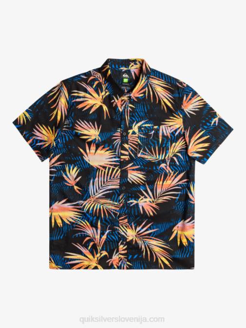 Quiksilver PJ4H1239 moški črno raztrgano strgana bombažna majica s kratkimi rokavi