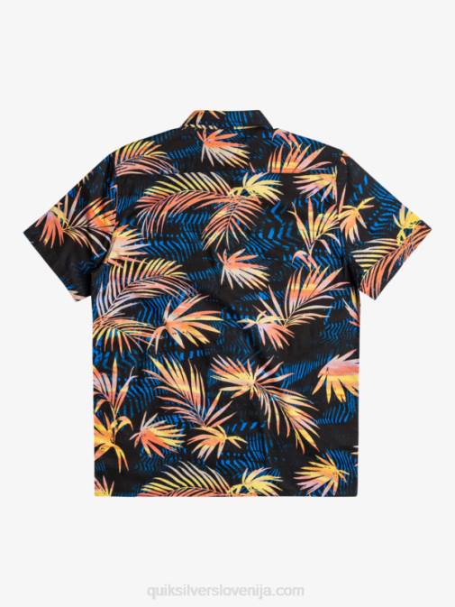 Quiksilver PJ4H1239 moški črno raztrgano strgana bombažna majica s kratkimi rokavi