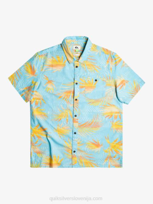 Quiksilver PJ4H1240 moški nebesno modra raztrgana strgana bombažna majica s kratkimi rokavi