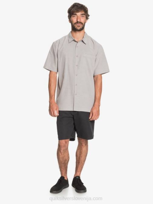 Quiksilver PJ4H1301 moški kremenčevo siva centinella waterman centinela premium majica proti gubam