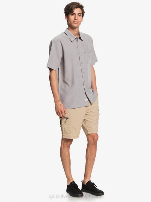 Quiksilver PJ4H1301 moški kremenčevo siva centinella waterman centinela premium majica proti gubam