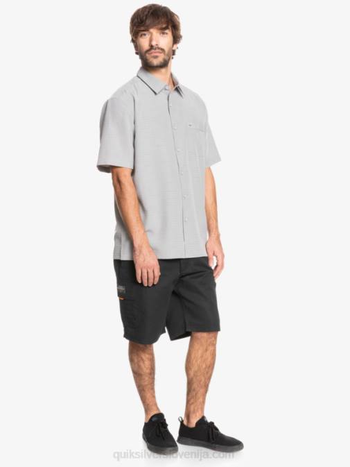 Quiksilver PJ4H1301 moški kremenčevo siva centinella waterman centinela premium majica proti gubam