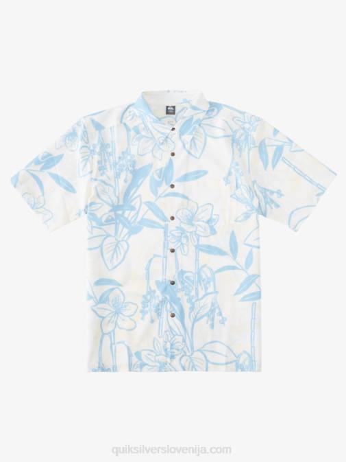 Quiksilver PJ4H1327 moški bele ohlapne poti ohlapna havajska srajca waterman
