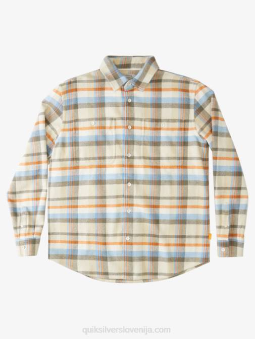 Quiksilver PJ4H1350 moški starinski beli gromovi kompleti waterman thunder flanelasta srajca z dolgimi rokavi