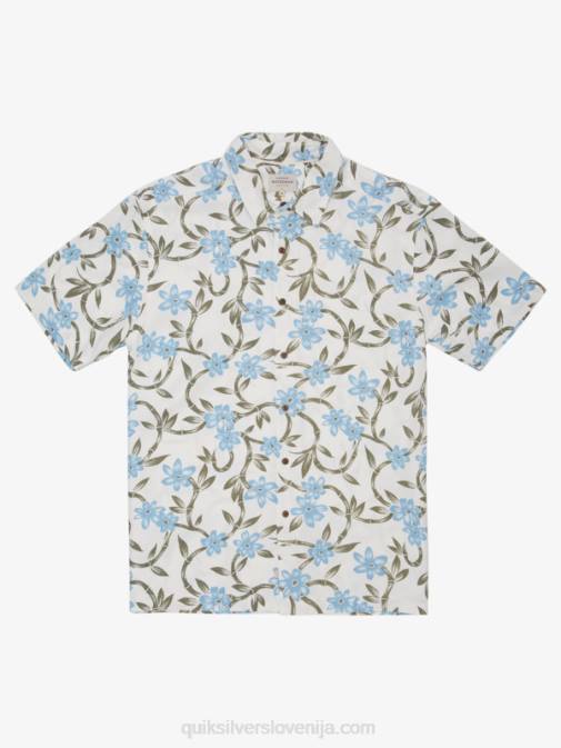 Quiksilver PJ4H1351 moški temno modra zvit tok srajca s kratkimi rokavi s twisted flowom waterman