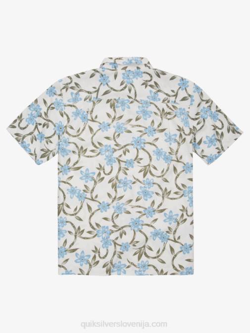 Quiksilver PJ4H1351 moški temno modra zvit tok srajca s kratkimi rokavi s twisted flowom waterman