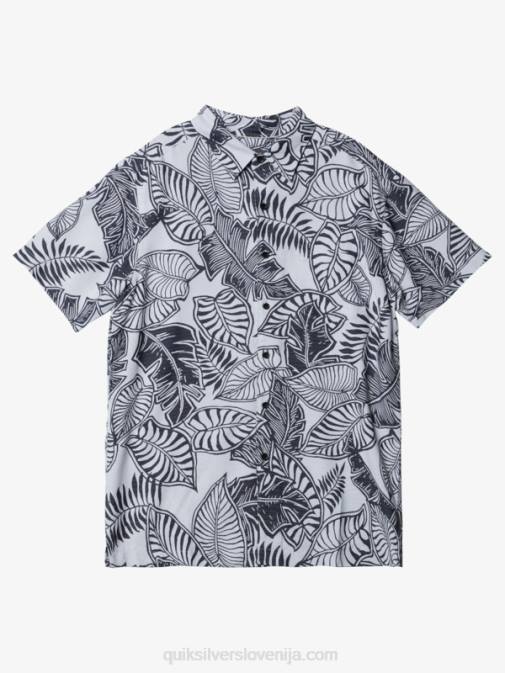 Quiksilver PJ4H1365 moški črnobela srajca s kratkimi rokavi waterman siesta