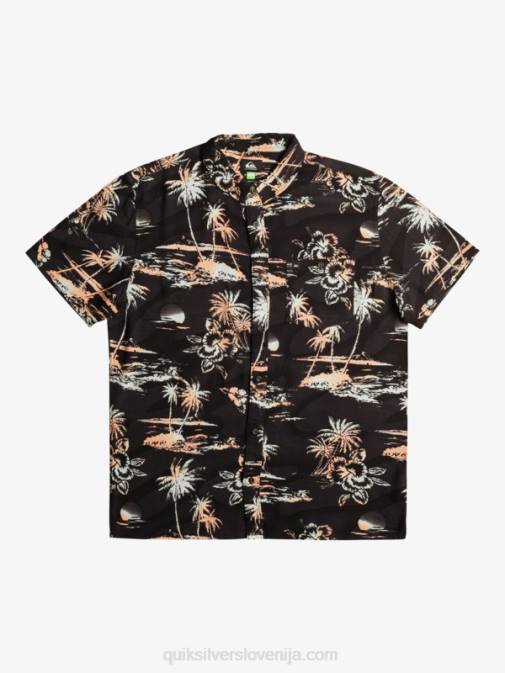 Quiksilver PJ4H1369 moški črni zračni tok Airflow bombažna majica s kratkimi rokavi
