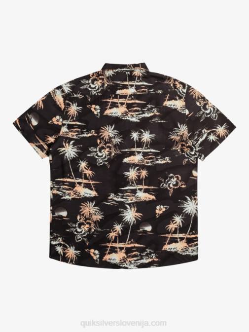 Quiksilver PJ4H1369 moški črni zračni tok Airflow bombažna majica s kratkimi rokavi