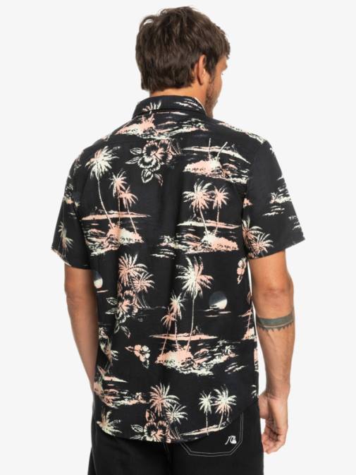 Quiksilver PJ4H1369 moški črni zračni tok Airflow bombažna majica s kratkimi rokavi