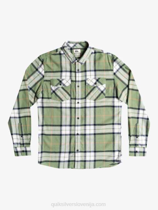 Quiksilver PJ4H1427 moški loden mraz lipov raztežaj lipova raztegljiva flanelasta srajca z dolgimi rokavi