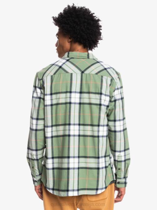 Quiksilver PJ4H1427 moški loden mraz lipov raztežaj lipova raztegljiva flanelasta srajca z dolgimi rokavi