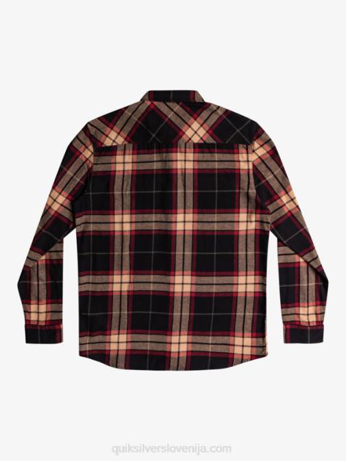 Quiksilver PJ4H1428 moški črna lipa raztežaj lipova raztegljiva flanelasta srajca z dolgimi rokavi