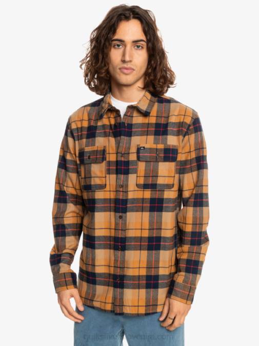 Quiksilver PJ4H1506 moški rjavi sladkor kinsale Kinsale raztegljiva srajca z dolgimi rokavi