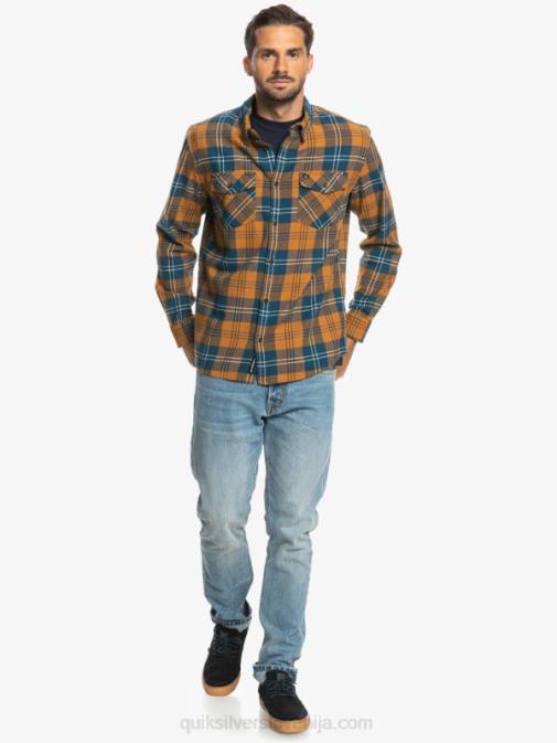 Quiksilver PJ4H1508 moški rjavi sladkor harelaw harelaw raztegljiva majica z dolgimi rokavi