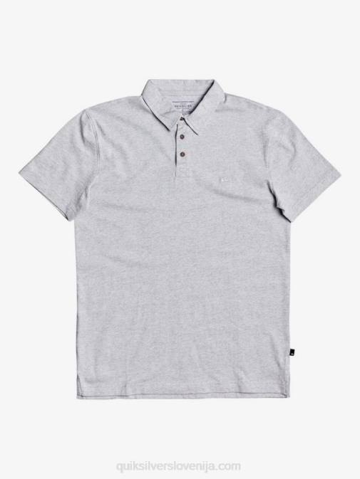 Quiksilver PJ4H1552 moški svetlo sivo resje vsakodnevna polo majica s kratkimi rokavi sun cruise