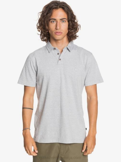 Quiksilver PJ4H1552 moški svetlo sivo resje vsakodnevna polo majica s kratkimi rokavi sun cruise