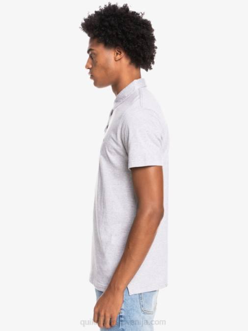 Quiksilver PJ4H1552 moški svetlo sivo resje vsakodnevna polo majica s kratkimi rokavi sun cruise