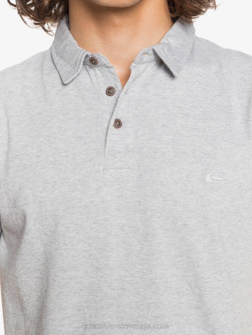 Quiksilver PJ4H1552 moški svetlo sivo resje vsakodnevna polo majica s kratkimi rokavi sun cruise
