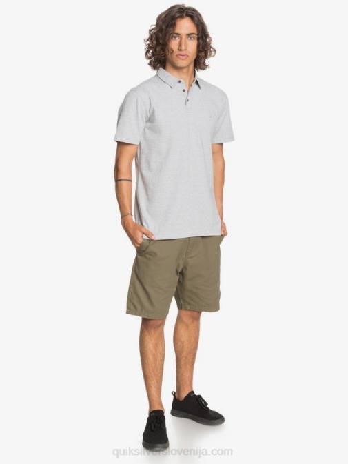 Quiksilver PJ4H1552 moški svetlo sivo resje vsakodnevna polo majica s kratkimi rokavi sun cruise