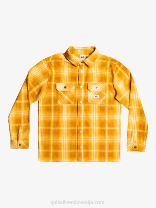 Quiksilver PJ4H1555 moški rjavi sladkor shadowplaid surf days flanelasta srajca z dolgimi rokavi