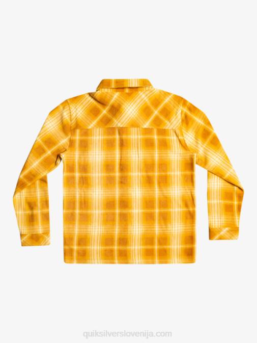 Quiksilver PJ4H1555 moški rjavi sladkor shadowplaid surf days flanelasta srajca z dolgimi rokavi