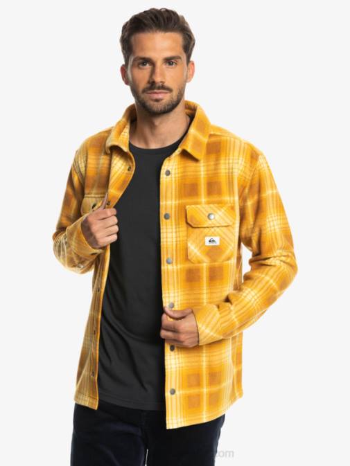 Quiksilver PJ4H1555 moški rjavi sladkor shadowplaid surf days flanelasta srajca z dolgimi rokavi