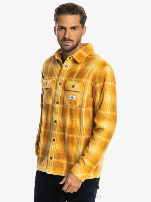 Quiksilver PJ4H1555 moški rjavi sladkor shadowplaid surf days flanelasta srajca z dolgimi rokavi