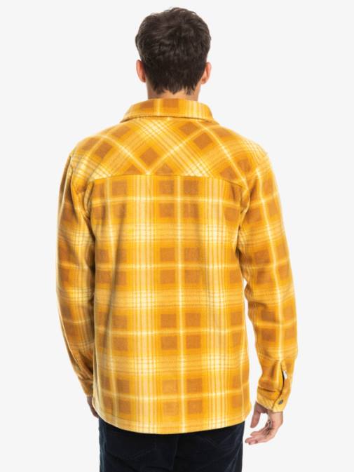 Quiksilver PJ4H1555 moški rjavi sladkor shadowplaid surf days flanelasta srajca z dolgimi rokavi
