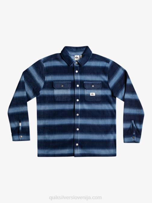 Quiksilver PJ4H1556 moški mornarsko modri blazer s flanelasto črto surf days flanelasta srajca z dolgimi rokavi