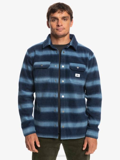 Quiksilver PJ4H1556 moški mornarsko modri blazer s flanelasto črto surf days flanelasta srajca z dolgimi rokavi