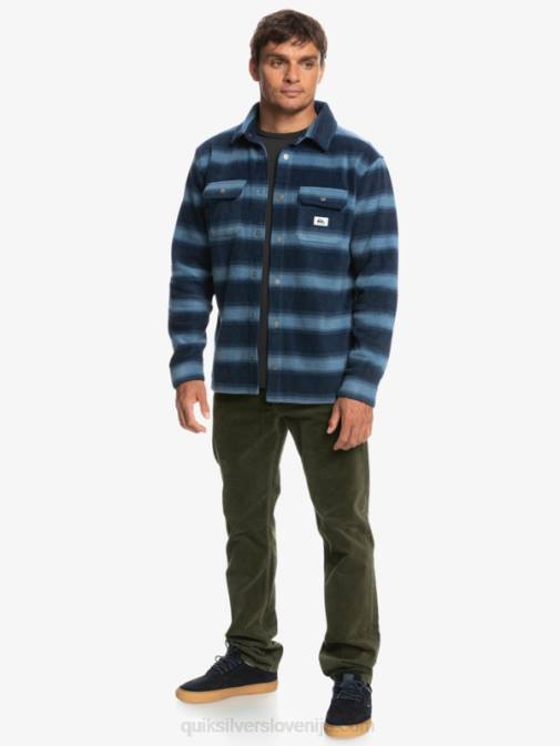 Quiksilver PJ4H1556 moški mornarsko modri blazer s flanelasto črto surf days flanelasta srajca z dolgimi rokavi