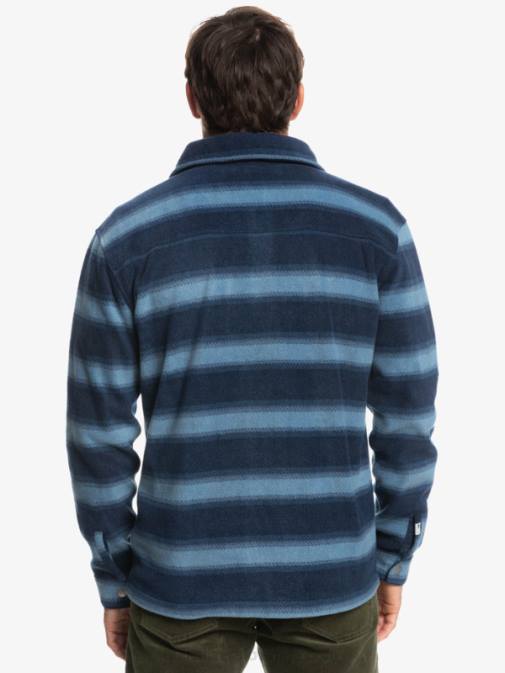 Quiksilver PJ4H1556 moški mornarsko modri blazer s flanelasto črto surf days flanelasta srajca z dolgimi rokavi