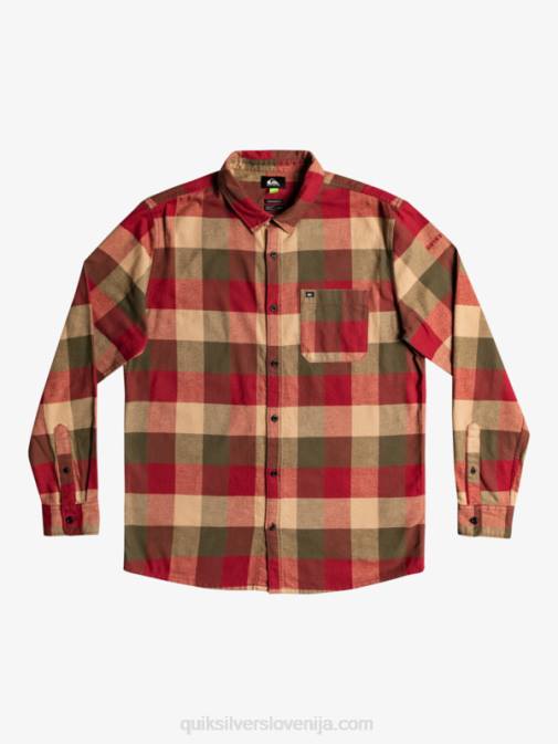 Quiksilver PJ4H1571 moški rubinasta vinska mušica Motherfly flanelasta srajca z dolgimi rokavi