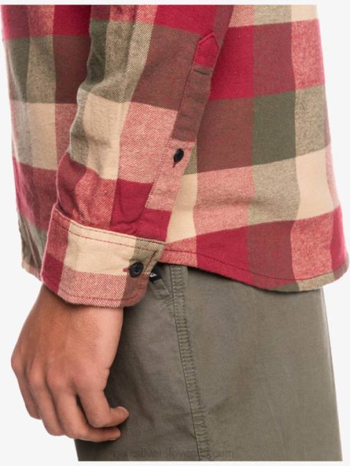Quiksilver PJ4H1571 moški rubinasta vinska mušica Motherfly flanelasta srajca z dolgimi rokavi