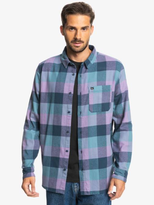 Quiksilver PJ4H1572 moški insignija modra mati Motherfly flanelasta srajca z dolgimi rokavi