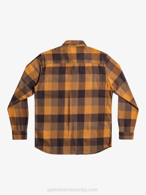Quiksilver PJ4H1574 moški rjava sladkorna mati Motherfly flanelasta srajca z dolgimi rokavi