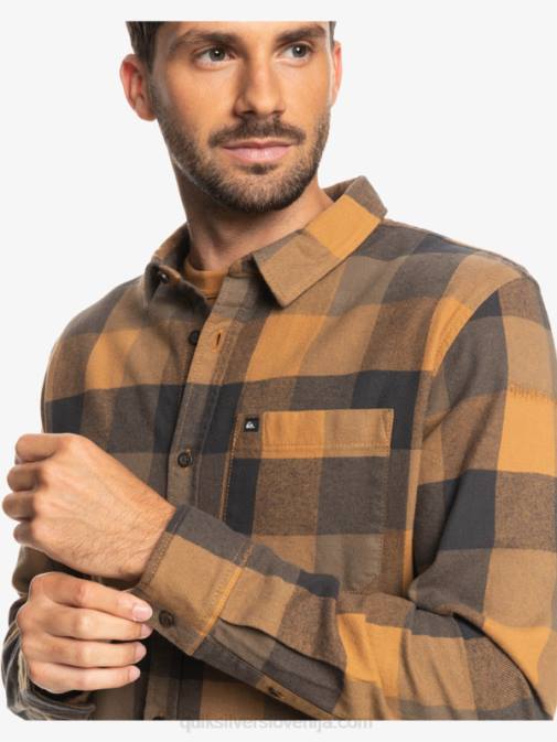 Quiksilver PJ4H1574 moški rjava sladkorna mati Motherfly flanelasta srajca z dolgimi rokavi