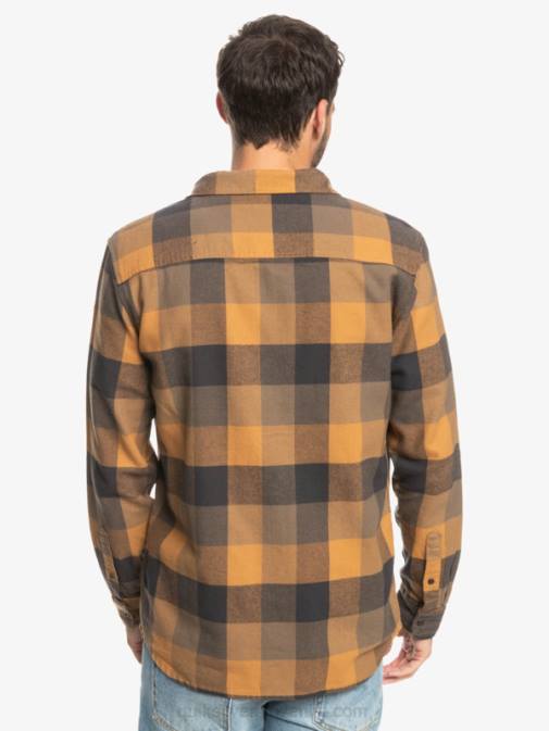 Quiksilver PJ4H1574 moški rjava sladkorna mati Motherfly flanelasta srajca z dolgimi rokavi