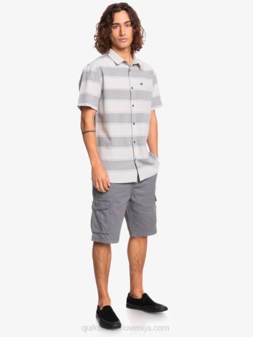 Quiksilver PJ4H1620 moški sivo vijoličen prime time vrhunska majica s kratkimi rokavi