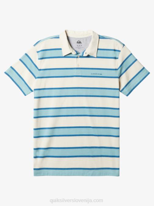 Quiksilver PJ4H1622 moški črtasta breza lite 3 stripe lite polo majica s kratkimi rokavi