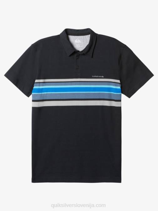 Quiksilver PJ4H1624 moški črna stripedlite1 stripe lite polo majica s kratkimi rokavi
